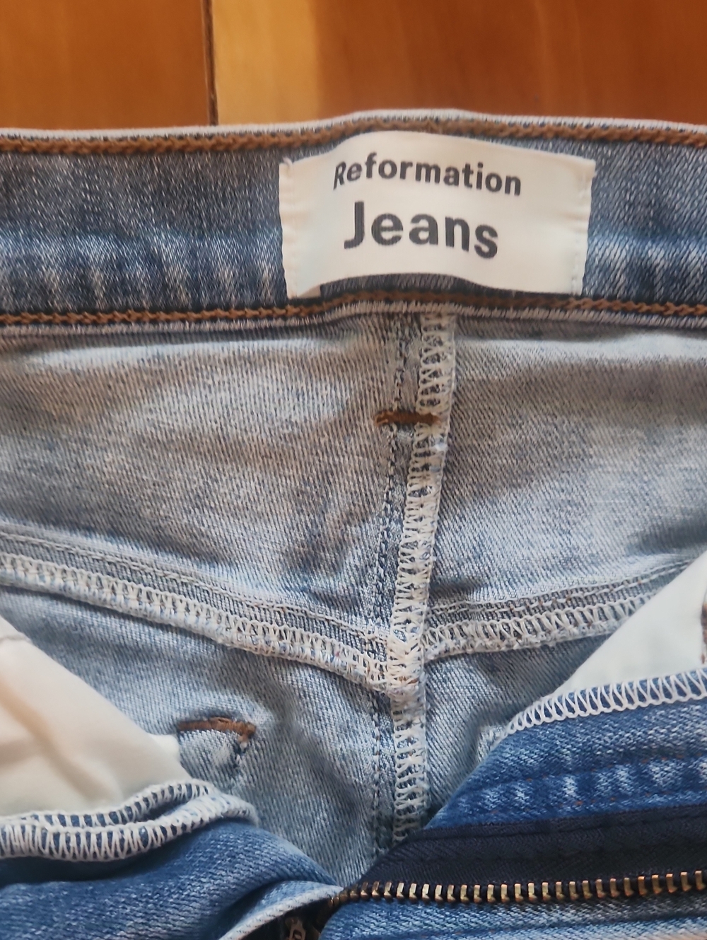 Reformation Ultra High Skinny Light Blue Denim Jeans